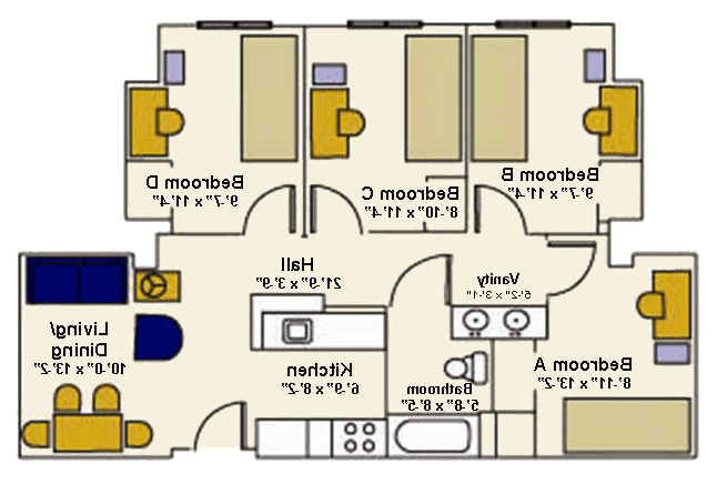 四卧室单层平面图